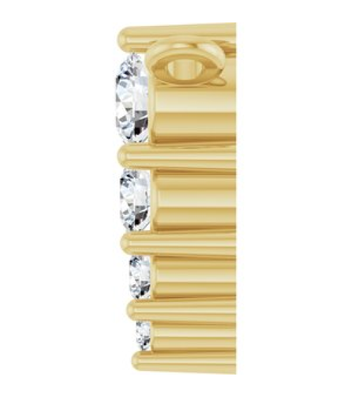 88766 Necklace Center 14K Yellow Set 4-Stone Lab-Grown Diamond Round 2.5 Mm Lab-Grown Diamond Si1-Si2, G-H 0.05 Ctw Polished 18 Ctw Lab-Grown Diamond Graduated Bar Necklace Center