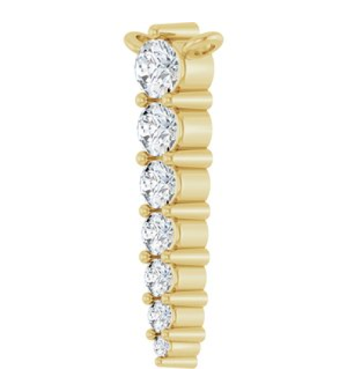 88766 Necklace Center 14K Yellow Set 7-Stone Natural Diamond Round 2.75 Mm Natural Diamond I1, G-H 16 Ctw Polished 14 Ctw Natural Diamond Graduated Bar Necklace Center
