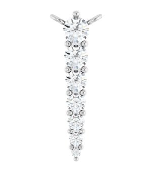88766 Necklace Center Platinum Set 7-Stone Natural Diamond Round 2.75 Mm Natural Diamond I1, G-H 16 Ctw Polished 14 Ctw Natural Diamond Graduated Bar Necklace Center