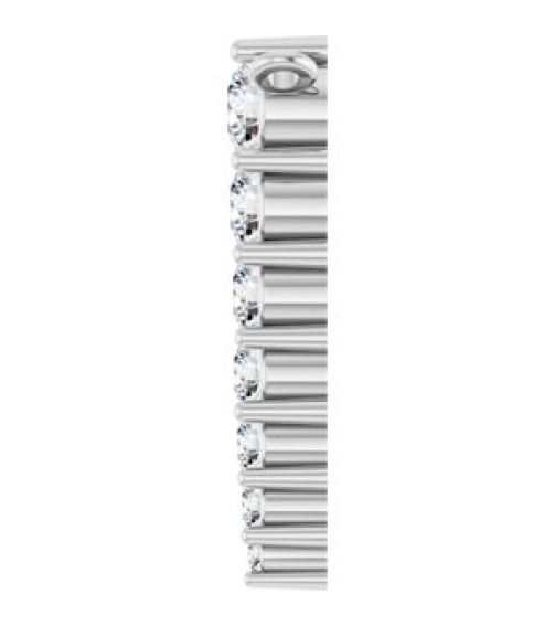 88766 Necklace Center Platinum Set 7-Stone Natural Diamond Round 2.75 Mm Natural Diamond I1, G-H 16 Ctw Polished 14 Ctw Natural Diamond Graduated Bar Necklace Center