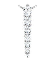 88766 Necklace Center 14K White Set 7-Stone Natural Diamond Round 2.75 Mm Natural Diamond I1, G-H 16 Ctw Polished 14 Ctw Natural Diamond Graduated Bar Necklace Center