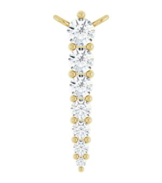 88766 Necklace Center 14K Yellow Set 7-Stone Lab-Grown Diamond Round 2.75 Mm Lab-Grown Diamond Si1-Si2, G-H 16 Ctw Polished 14 Ctw Lab-Grown Diamond Graduated Bar Necklace Center