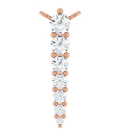 88766 Necklace Center 14K Rose Set 7-Stone Lab-Grown Diamond Round 2.75 Mm Lab-Grown Diamond Si1-Si2, G-H 16 Ctw Polished 14 Ctw Lab-Grown Diamond Graduated Bar Necklace Center