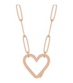 88837 Necklace 14K Rose 14.6 X 13 Mm 16 In Polished Heart Charm Necklace