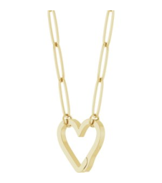 88837 Necklace 14K Yellow 14.6 X 13 Mm 16 In Polished Heart Charm Necklace