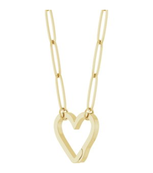 88837 Necklace 14K Yellow 14.6 X 13 Mm 16 In Polished Heart Charm Necklace