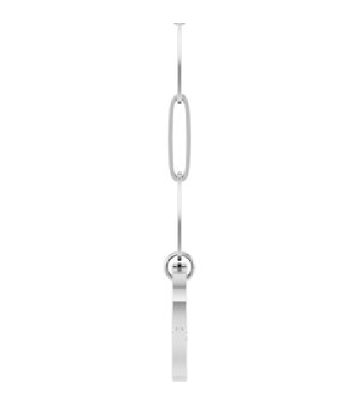 88837 Necklace 14K White 14.6 X 13 Mm 18 In Polished Heart Charm Necklace