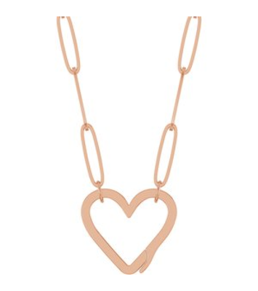 88837 Necklace 14K Rose 14.6 X 13 Mm 18 In Polished Heart Charm Necklace
