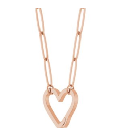 88837 Necklace 14K Rose 14.6 X 13 Mm 18 In Polished Heart Charm Necklace