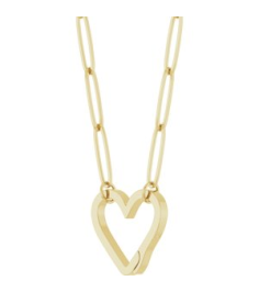 88837 Necklace 14K Yellow 14.6 X 13 Mm 18 In Polished Heart Charm Necklace