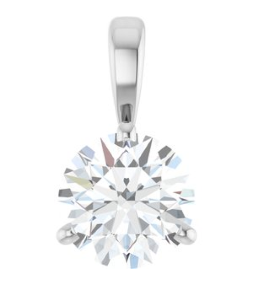 23559 Pendant Set 14K Rose Round Lab-Grown Aqua Sapphire 5 Mm Polished Lab-Grown Aqua Sapphire 3-Prong Basket Pendant