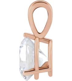 23559 Pendant Set 14K Rose Round Lab-Grown Moissanite 5.5 Mm Polished Lab-Grown Moissanite 3-Prong Basket Pendant