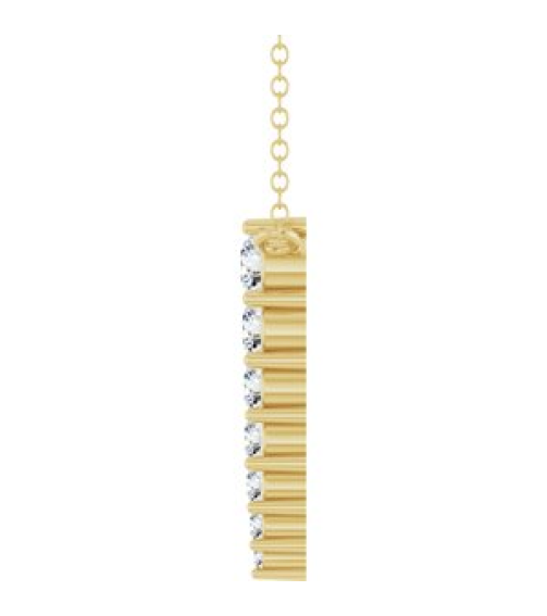 88766 Necklace 14K Yellow Set 7-Stone Natural Diamond Round 2.75 Mm Natural Diamond I1, G-H 16 Ctw 18 In Polished 14 Ctw Natural Diamond Graduated Bar Necklace