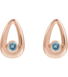 88772 14K Rose Set Round Natural Aquamarine Pair 3 Mm Friction Friction Backs Included Bezel Polished Natural Aquamarine Solitaire Geometric Earrings