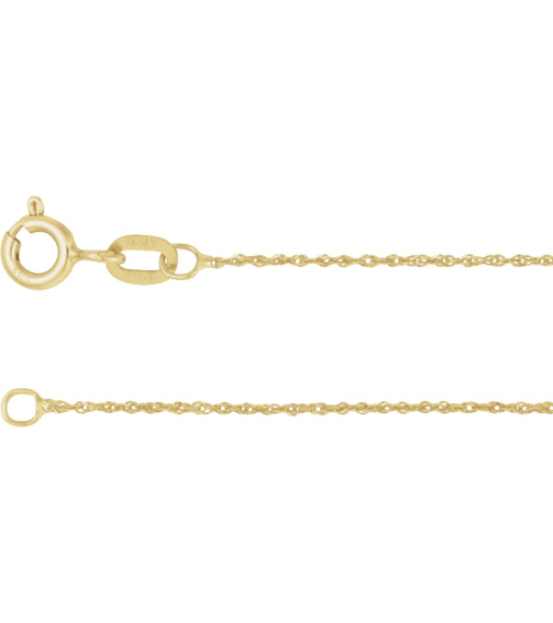 Ch1105 14K Yellow Singapore .5 Mm 7 In Spring Ring Diamond-Cut Diamond-Cut Singapore Chain