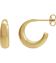 689324 Earring 14K Yellow 14.4 X 14.4 Mm Pair Friction Backs Included Polished Hoop Earrings