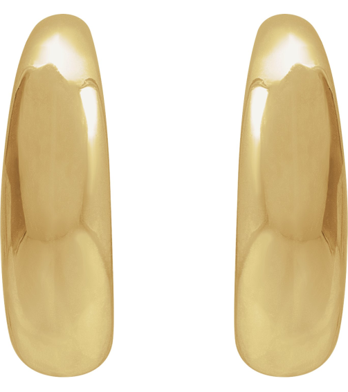 689324 Earring 14K Yellow 14.4 X 14.4 Mm Pair Friction Backs Included Polished Hoop Earrings