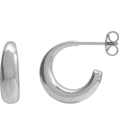 689324 Earring Sterling Silver 14.4 X 14.4 Mm Pair Friction Backs Included Polished Hoop Earrings