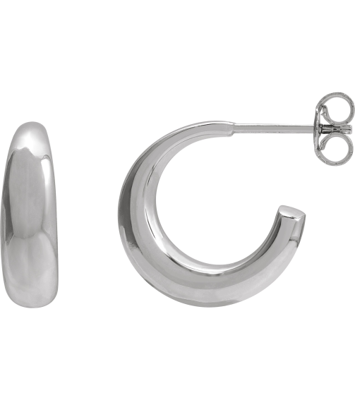 689324 Earring Sterling Silver 14.4 X 14.4 Mm Pair Friction Backs Included Polished Hoop Earrings