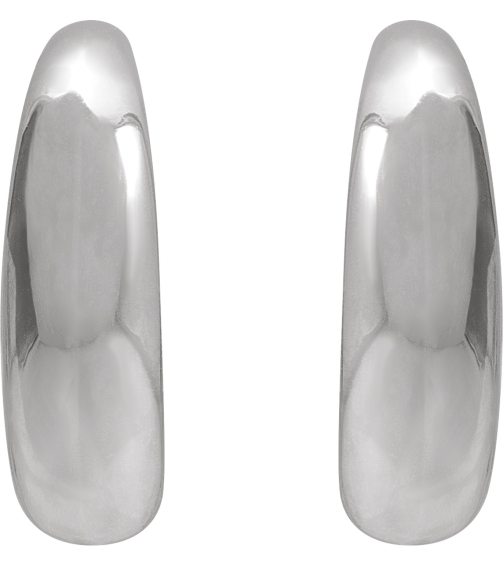 689324 Earring Sterling Silver 14.4 X 14.4 Mm Pair Friction Backs Included Polished Hoop Earrings