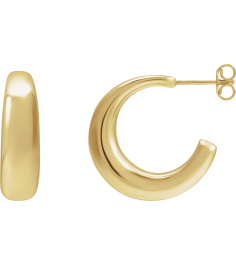 689324 Earring 14K Yellow 19.2 X 19.2 Mm Pair Friction Backs Included Polished Hoop Earrings