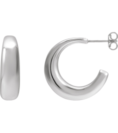 689324 Earring Sterling Silver 19.2 X 19.2 Mm Pair Friction Backs Included Polished Hoop Earrings