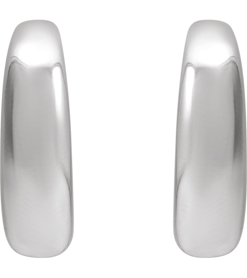 689324 Earring Sterling Silver 19.2 X 19.2 Mm Pair Friction Backs Included Polished Hoop Earrings