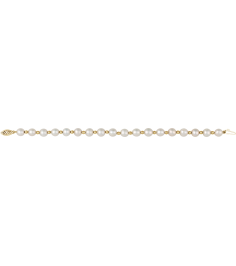 689325B Bracelet Set 14K Yellow Pearl Cultured White Freshwater Pearl 7-8 Mm 7 14 In Polished Cultured White Freshwater Pearl Bracelet