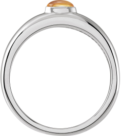 72387 Ring Set Platinum Natural Citrine Oval 6 X 4 Mm Polished Natural Citrine Cabochon Petite Dome Ring