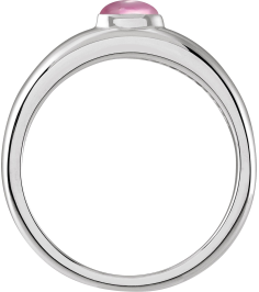 72387 Ring Set Platinum Natural Pink Tourmaline Oval 6 X 4 Mm Polished Natural Pink Tourmaline Cabochon Petite Dome Ring