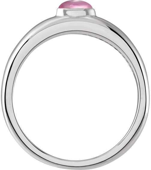 72387 Ring Set Platinum Natural Pink Tourmaline Oval 6 X 4 Mm Polished Natural Pink Tourmaline Cabochon Petite Dome Ring
