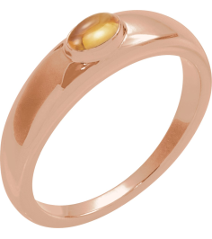 72387 Ring Set 14K Rose Natural Citrine Oval 5 X 3 Mm Polished Natural Citrine Cabochon Petite Dome Ring