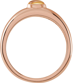 72387 Ring Set 14K Rose Natural Citrine Oval 5 X 3 Mm Polished Natural Citrine Cabochon Petite Dome Ring