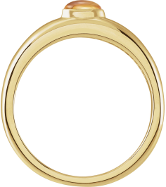 72387 Ring Set 14K Yellow Natural Citrine Oval 5 X 3 Mm Polished Natural Citrine Cabochon Petite Dome Ring
