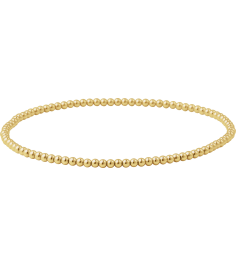 Brc999 14K Yellow Gold Filled 2 Mm 6 12 In Polished Beaded Elastic Bracelet