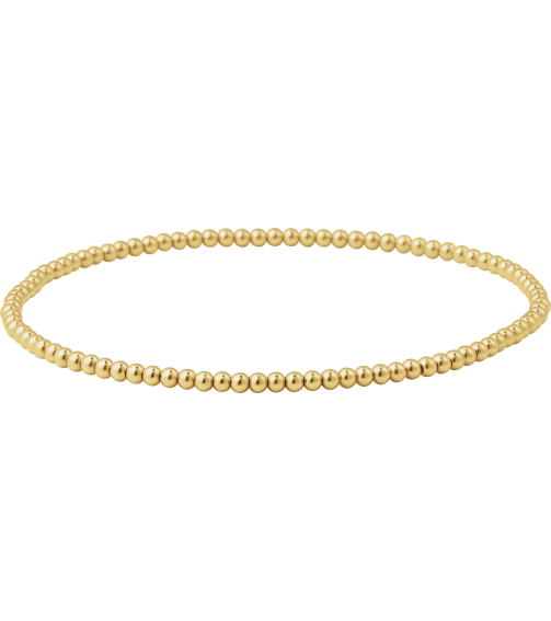 Brc999 14K Yellow Gold Filled 2 Mm 6 12 In Polished Beaded Elastic Bracelet