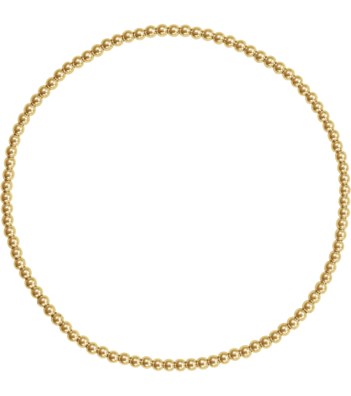 Brc999 14K Yellow Gold Filled 2 Mm 6 12 In Polished Beaded Elastic Bracelet