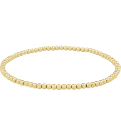 Brc999 14K Yellow Gold Filled 2.5 Mm 6 12 In Polished Beaded Elastic Bracelet