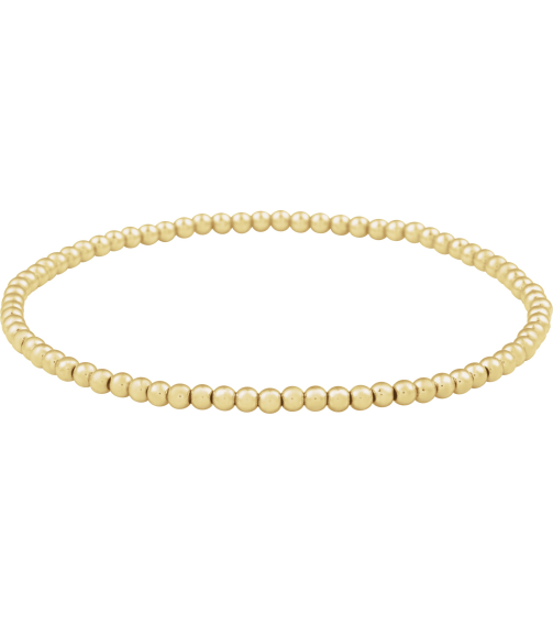 Brc999 14K Yellow Gold Filled 2.5 Mm 6 12 In Polished Beaded Elastic Bracelet