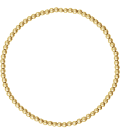 Brc999 14K Yellow Gold Filled 2.5 Mm 6 12 In Polished Beaded Elastic Bracelet