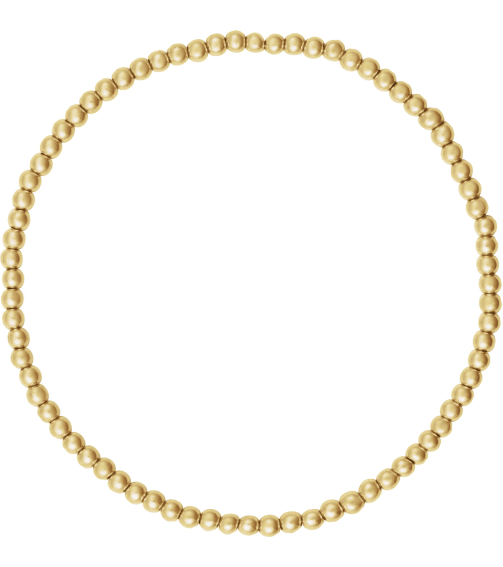 Brc999 14K Yellow Gold Filled 2.5 Mm 6 12 In Polished Beaded Elastic Bracelet