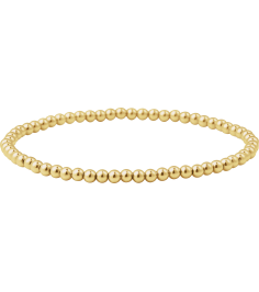 Brc999 14K Yellow Gold Filled 3 Mm 6 12 In Polished Beaded Elastic Bracelet