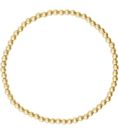 Brc999 14K Yellow Gold Filled 3 Mm 6 12 In Polished Beaded Elastic Bracelet