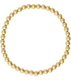 Brc999 14K Yellow Gold Filled 4 Mm 6 12 In Polished Beaded Elastic Bracelet