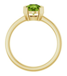 72361 Ring Set 14K Yellow Natural Peridot Round 6 Mm Polished Natural Peridot Ring