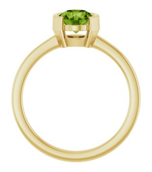 72361 Ring Set 14K Yellow Natural Peridot Round 6 Mm Polished Natural Peridot Ring