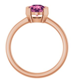 72361 Ring Set 14K Rose Natural Pink Tourmaline Round 6 Mm Polished Natural Pink Tourmaline Ring