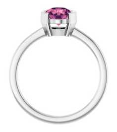 72361 Ring Set 14K White Natural Pink Tourmaline Round 6 Mm Polished Natural Pink Tourmaline Ring