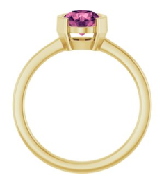 72361 Ring Set 14K Yellow Natural Pink Tourmaline Round 6 Mm Polished Natural Pink Tourmaline Ring