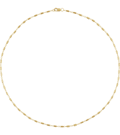 Ch1260 14K Yellow Cable 1.7 Mm 16 In Lobster Clasp Polished Satellite Bar Cable Chain